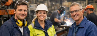 Team in de werkplaats