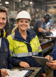 Team in de werkplaats